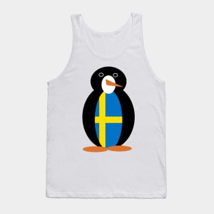 Swedish Flag Penguin Tank Top